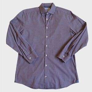 Charles Tyrwhitt Extra Slim Fit Shirt Men's Size Neck 16 Blue Red White Check